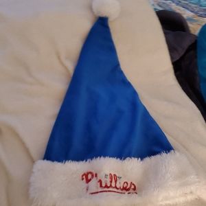 Phillies blue Santa hat